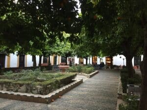 View of Plaza Doña Elvira in Seville, Spain.