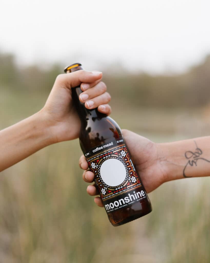 Bottle of Moonshine Meadery Coffee Mead.