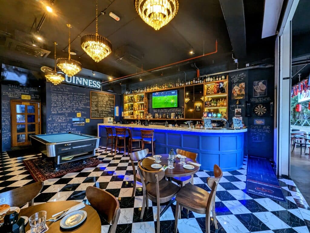 Interior view of Britz Cove bar in Johor Bahru, Malaysia.