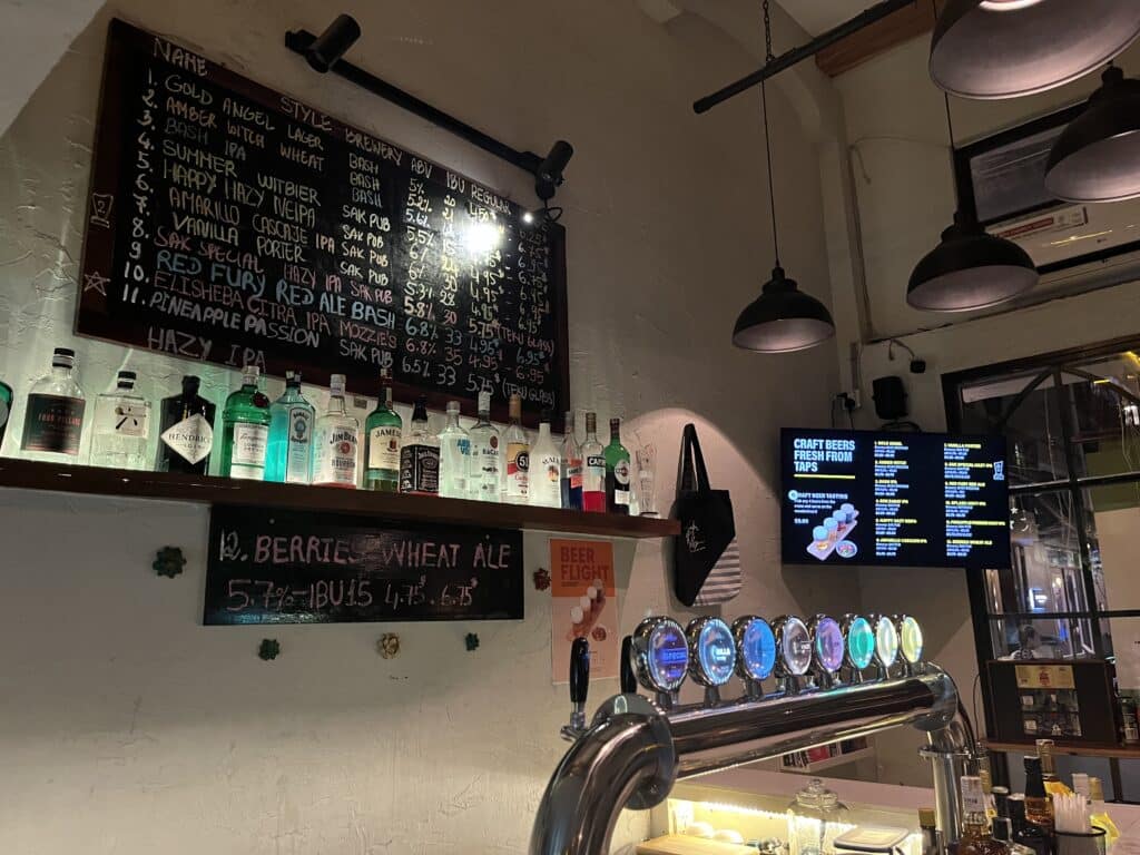 View of tap setup at Sak Pub in Phnom Penh, Cambodia.