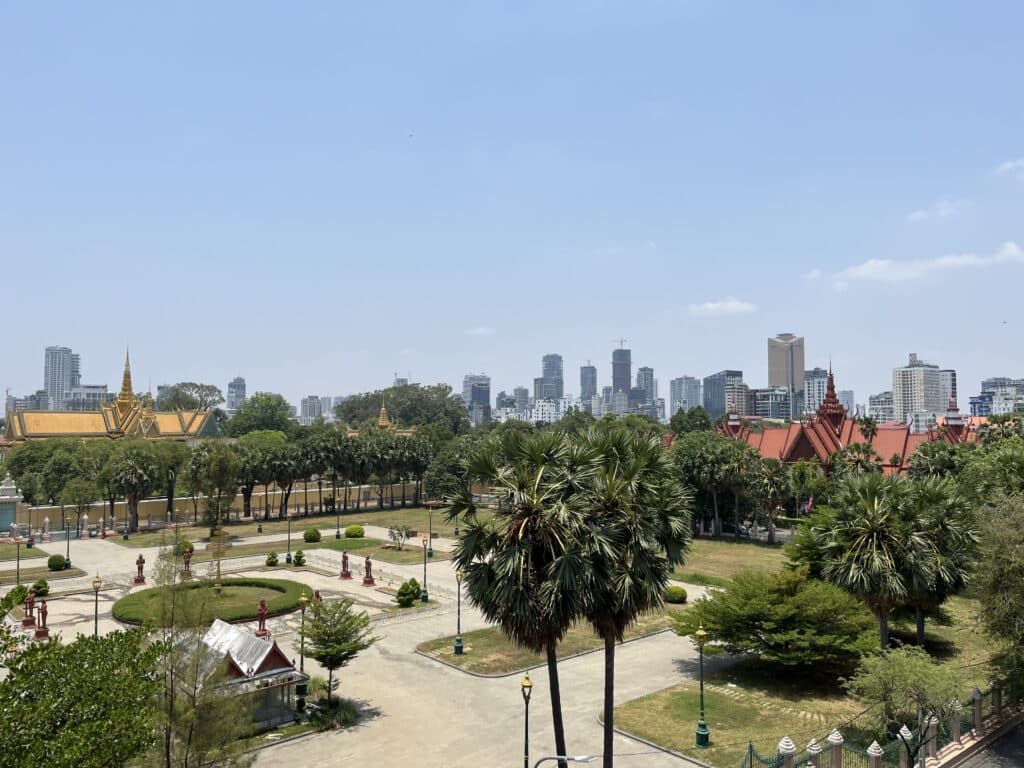 Panoramic view of Phnom Penh skyline.