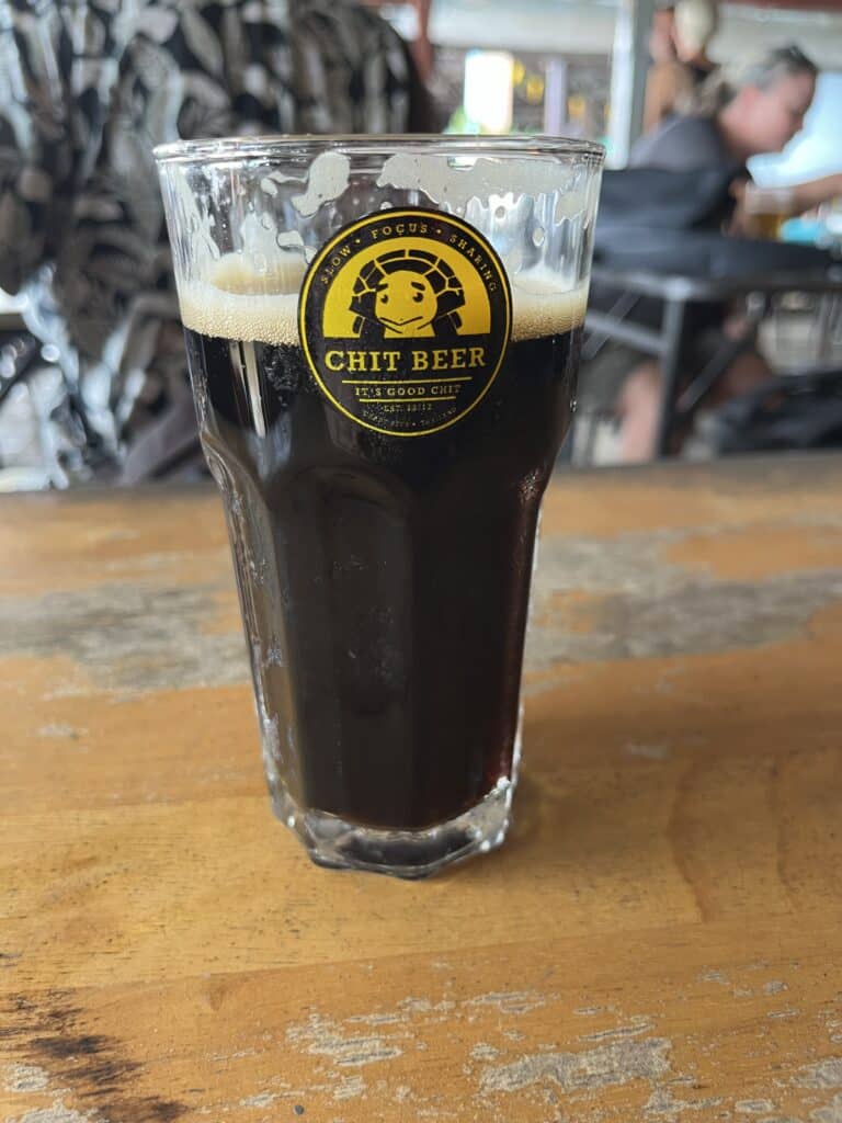 Pint of Chit Beer Chocolate Stout.