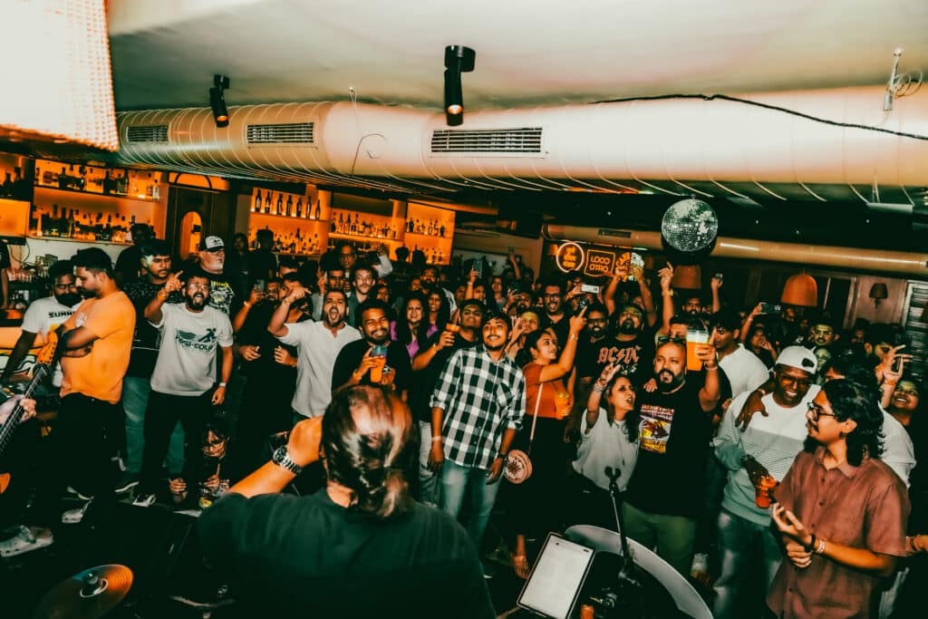 Crowd at Loco Otro in Pune, India, for IPA Diwas craft beer festival in March 2025.